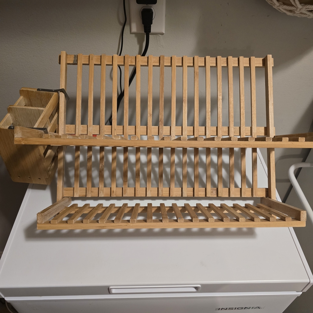 Bamboo Dish Drying Rack & Utensil Holder